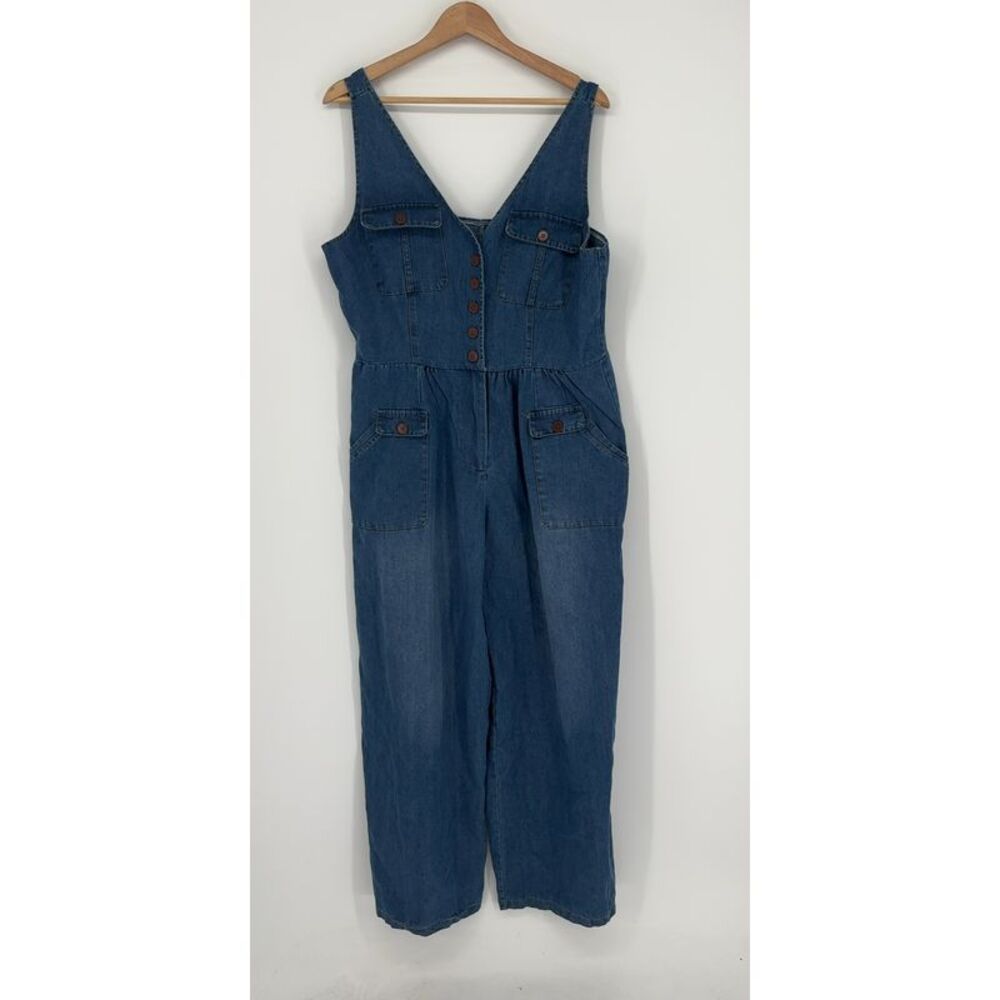 MODA ME COUTURE Plus Size Denim Jumpsuit